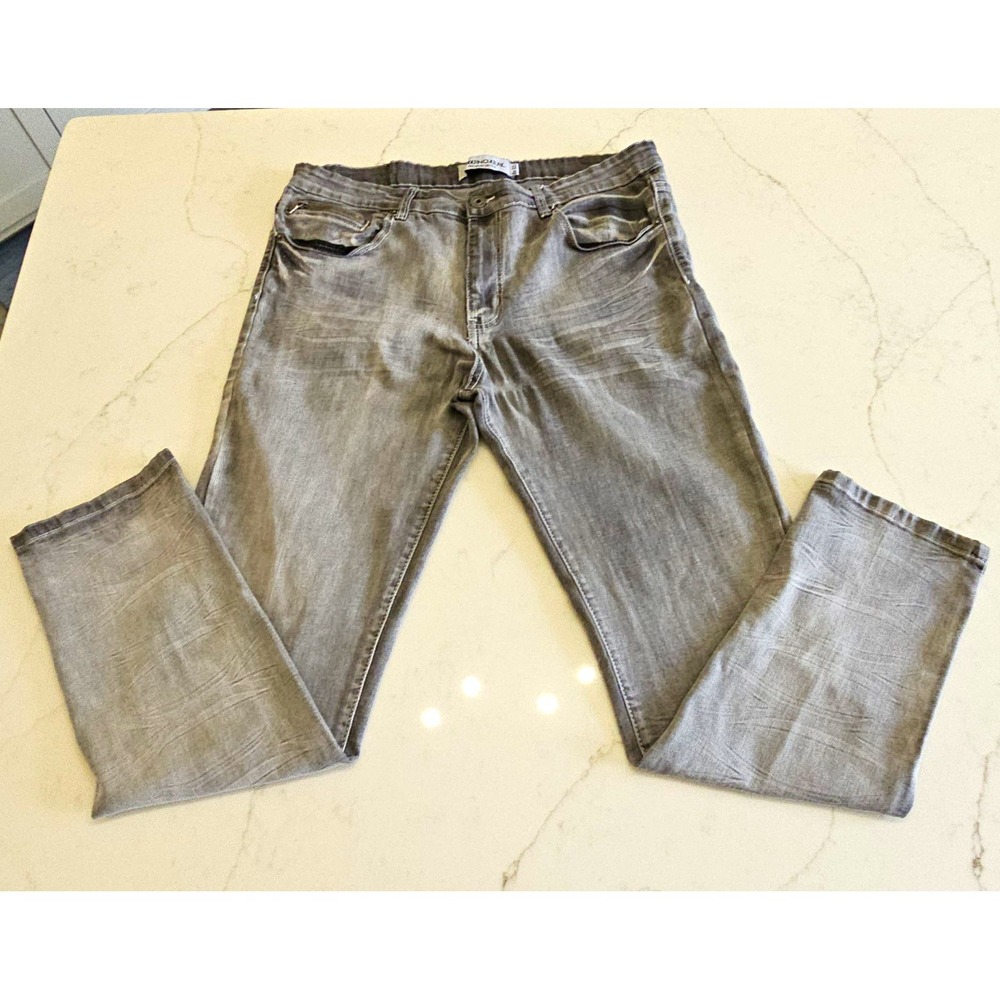 Modern Culture Premium Denim Men's 38x32 Gray Slim Straight Jeans Mid Rise